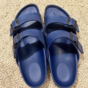 Navy rubber Birkenstocks